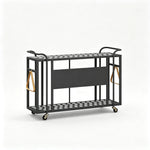ARIX Billiard Cue Rack 61 Slot Carbon Steel Frame Large Capacity Cue Storage Stand with Brake Wheels for Pool Hall Club & Home Game Room - Black
