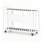 ARIX Billiard Cue Rack 61 Slot Carbon Steel Frame Large Capacity Cue Storage Stand with Brake Wheels for Pool Hall Club & Home Game Room - White