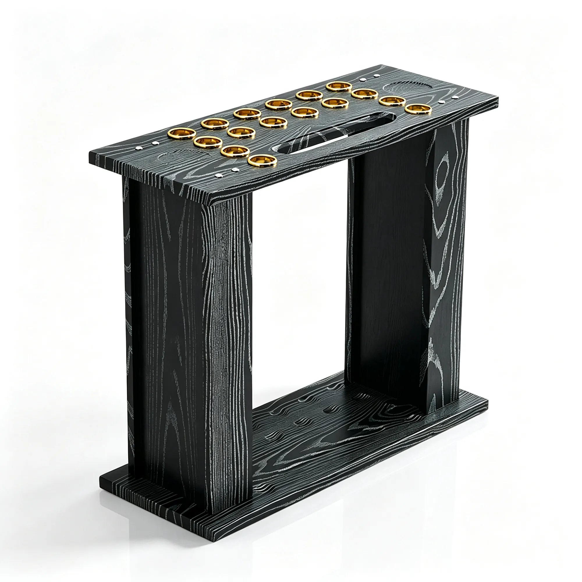 ARIX Billiard Cue Rack 16 Slot Thickened Board Cue Storage Stand with Anti Slip Slots Modern Design for Home Game Room Pool Hall & Bar - Black