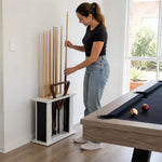 ARIX Billiard Cue Rack 16 Slot Thickened Board Cue Storage Stand with Anti Slip Slots Modern Design for Home Game Room Pool Hall & Bar - White
