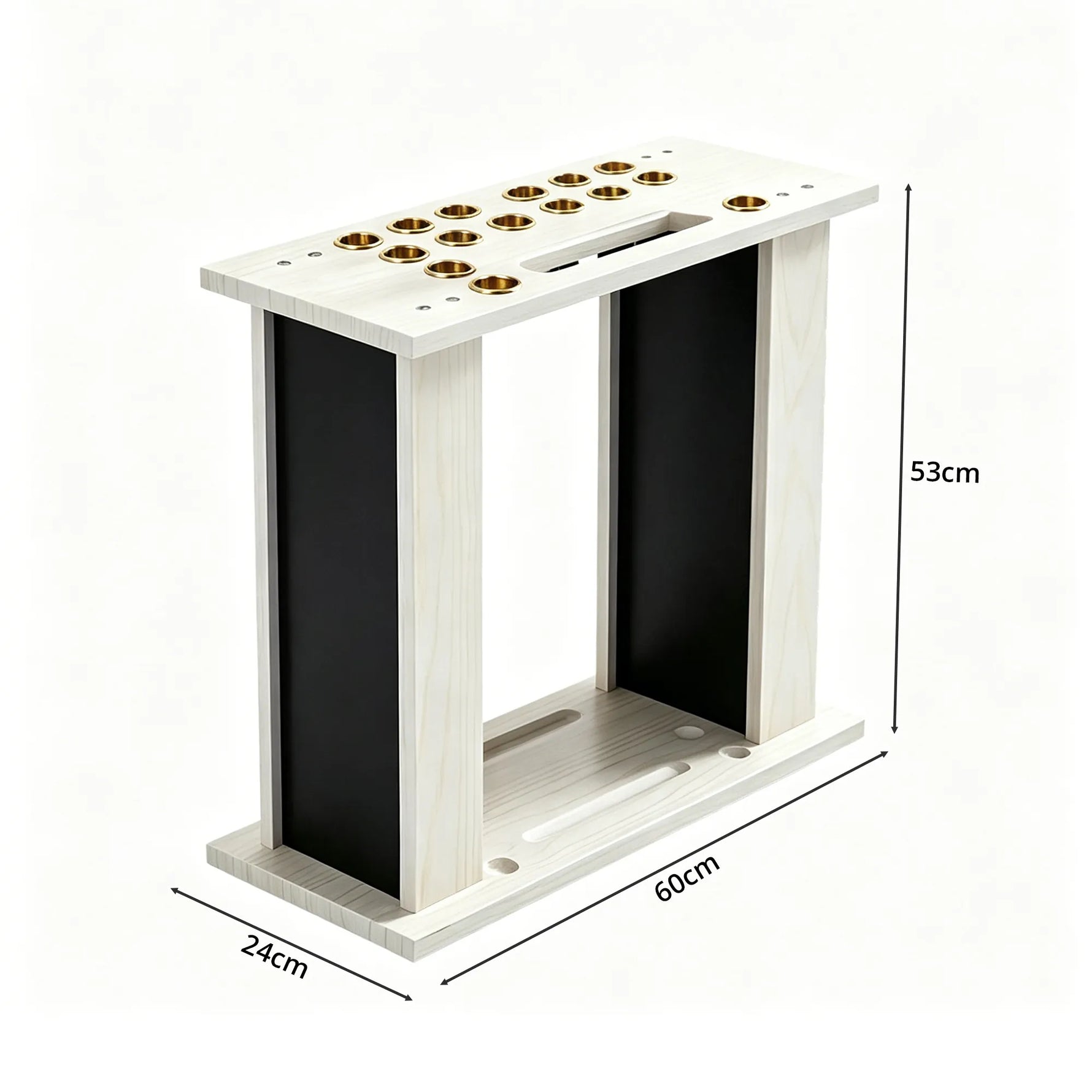ARIX Billiard Cue Rack 16 Slot Thickened Board Cue Storage Stand with Anti Slip Slots Modern Design for Home Game Room Pool Hall & Bar - White