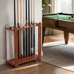 ARIX Billiard Cue Rack 18 Slot Wood Grain Cue Storage Stand Stable Board Structure Easy Assembly for Home Game Room Pool Hall & Bar - Brown