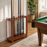 ARIX Billiard Cue Rack 18 Slot Wood Grain Cue Storage Stand Stable Board Structure Easy Assembly for Home Game Room Pool Hall & Bar - Brown