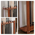 ARIX Billiard Cue Rack 18 Slot Wood Grain Cue Storage Stand Stable Board Structure Easy Assembly for Home Game Room Pool Hall & Bar - Brown