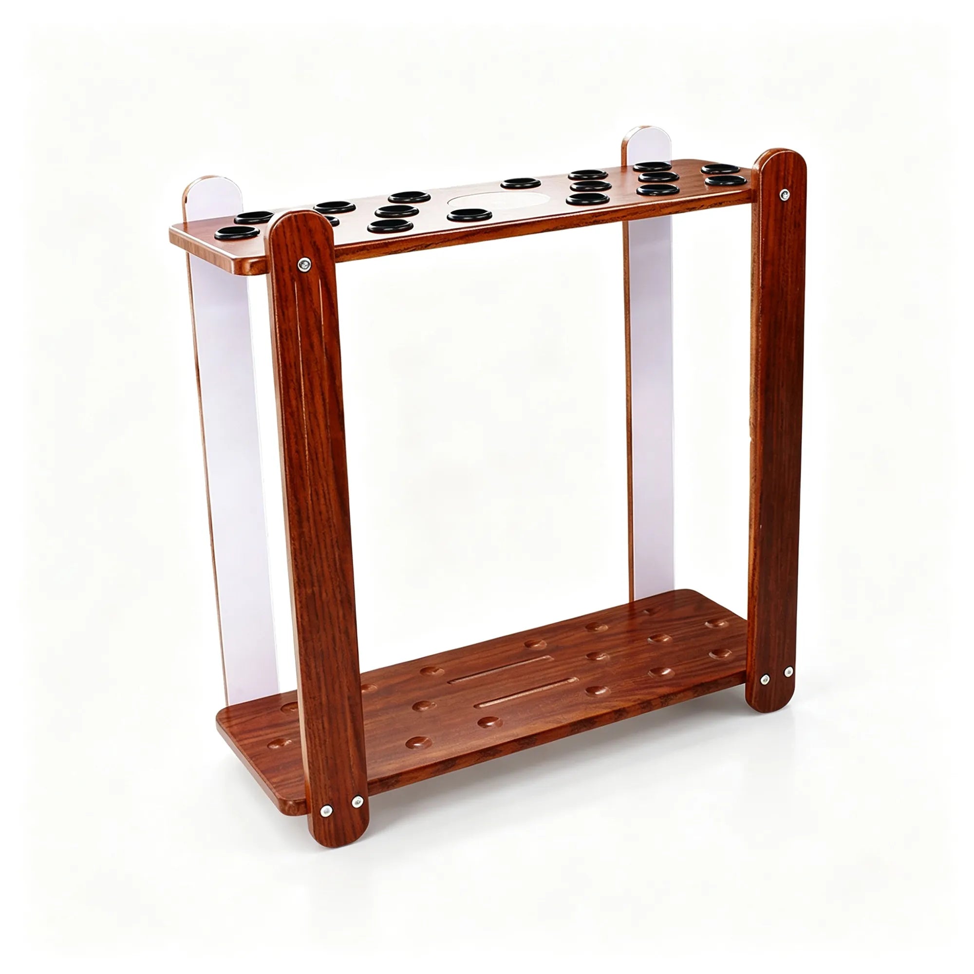 ARIX Billiard Cue Rack 18 Slot Wood Grain Cue Storage Stand Stable Board Structure Easy Assembly for Home Game Room Pool Hall & Bar - Brown