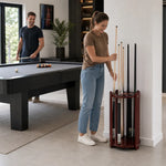 ARIX Billiard Cue Rack 9 Slot Wood Grain Cue Storage Stand Stable Board Structure Easy Assembly for Home Game Room Pool Hall & Bar - Brown