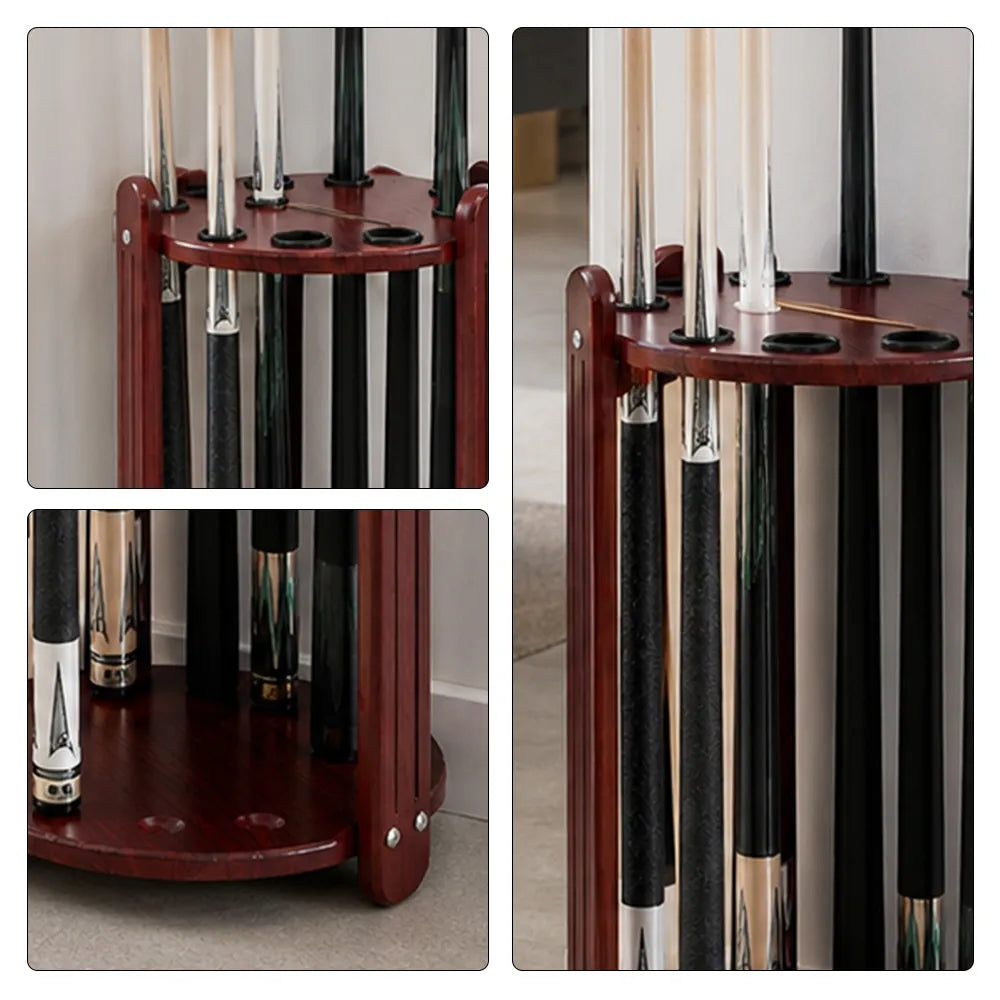ARIX Billiard Cue Rack 9 Slot Wood Grain Cue Storage Stand Stable Board Structure Easy Assembly for Home Game Room Pool Hall & Bar - Brown