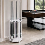 ARIX Billiard Cue Rack 9 Slot Wood Grain Cue Storage Stand Stable Board Structure Easy Assembly for Home Game Room Pool Hall & Bar - White