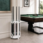 ARIX Billiard Cue Rack 9 Slot Wood Grain Cue Storage Stand Stable Board Structure Easy Assembly for Home Game Room Pool Hall & Bar - White