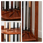 ARIX Vintage Billiard Cue Rack Solid Pine Wood Multi Hole Cue Storage Stand with Brushed Finish for Home Game Room Pool Hall & Bar - Brown