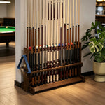 ARIX Billiard Cue Rack 50 Slot Solid Bamboo Cue Storage Stand Double Slot Design Space Saving Organizer for Home Game Room Pool Hall & Club