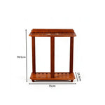 ARIX Billiard Cue Rack 10 Slot Solid Oak Wood and Metal Storage Stand Precise Cue Holder with Accessory Storage for Home Game Room Pool Hall & Club - Walnut