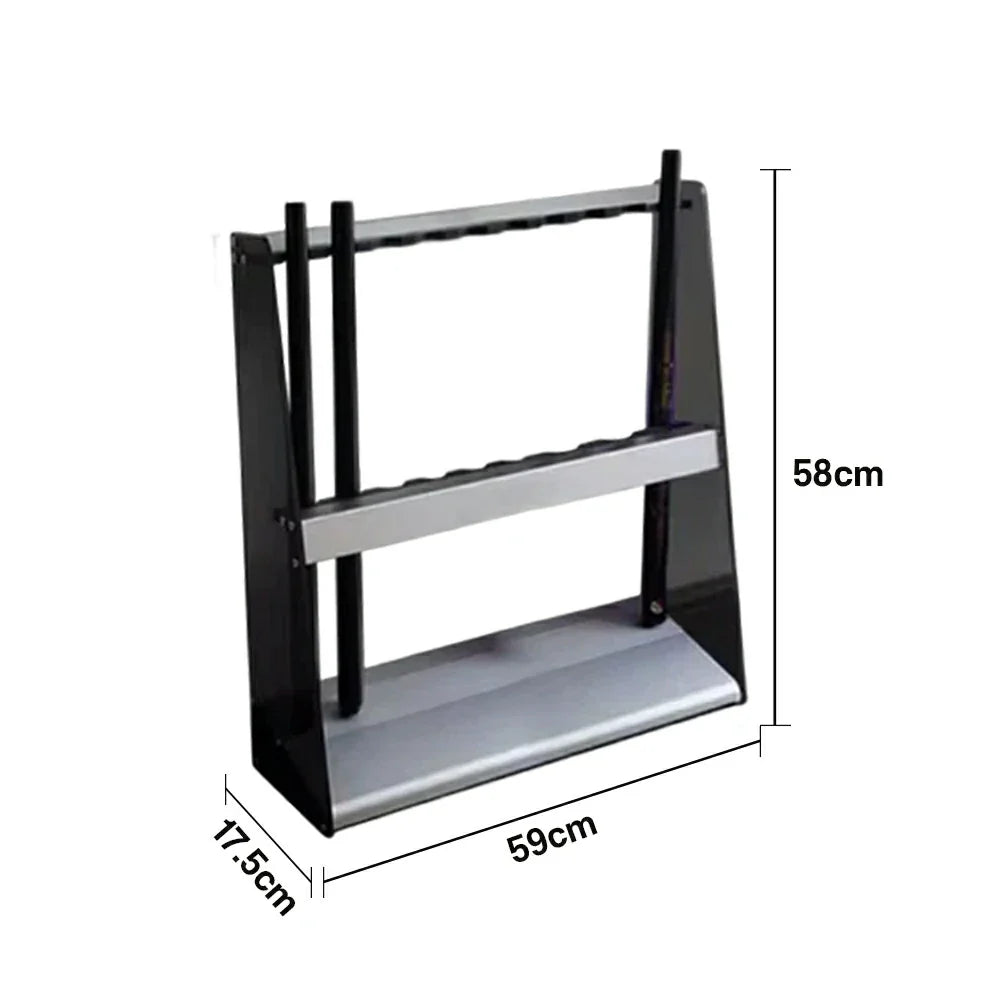 ARIX 10-Hole Acrylic Cue Rack Wall-Mounted Stable Design with Non-Slip Base Smooth Protective Edges Black