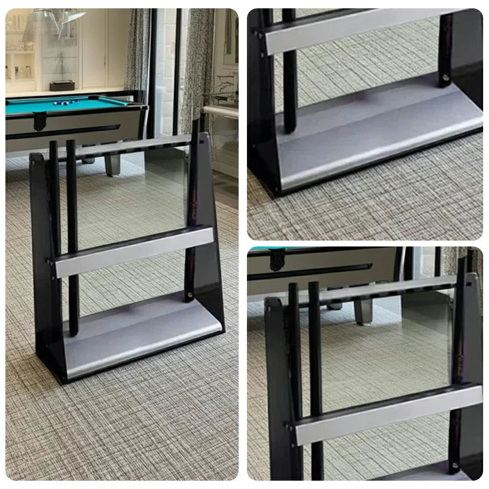 ARIX 10-Hole Acrylic Cue Rack Wall-Mounted Stable Design with Non-Slip Base Smooth Protective Edges Black
