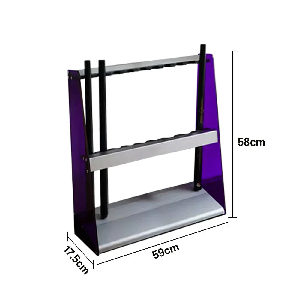ARIX 10-Hole Acrylic Cue Rack Wall-Mounted Stable Design with Non-Slip Base Smooth Protective Edges Purple