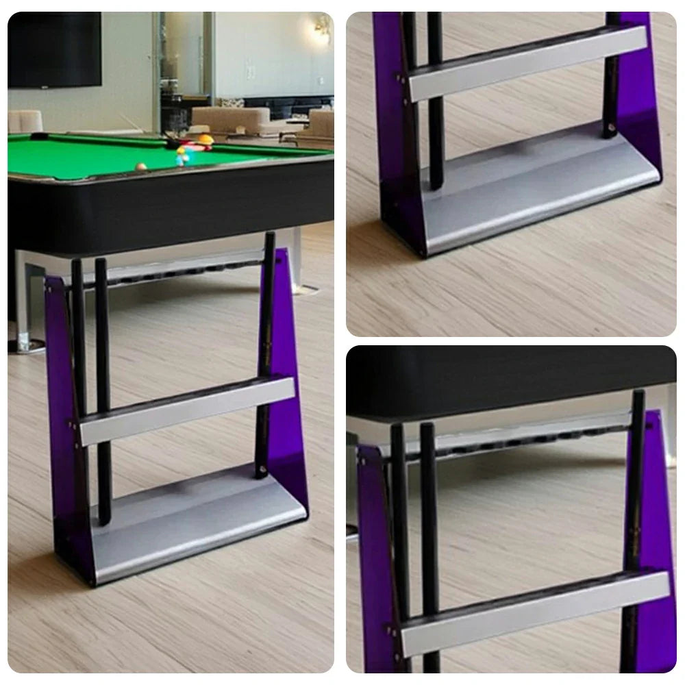 ARIX 10-Hole Acrylic Cue Rack Wall-Mounted Stable Design with Non-Slip Base Smooth Protective Edges Purple