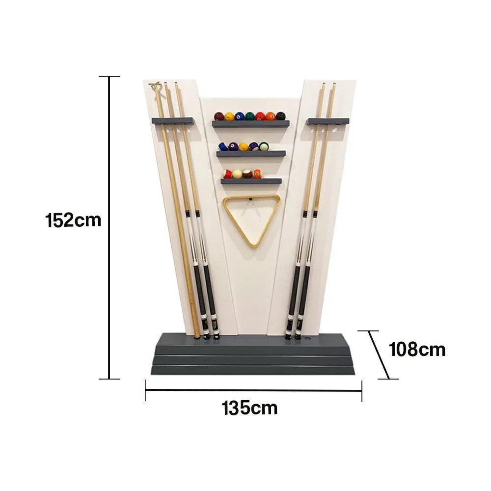 ARIX 6-Hole Wooden Cue Rack Free-Standing Durable Lacquered Finish Space-Saving Design for Billiard Sticks