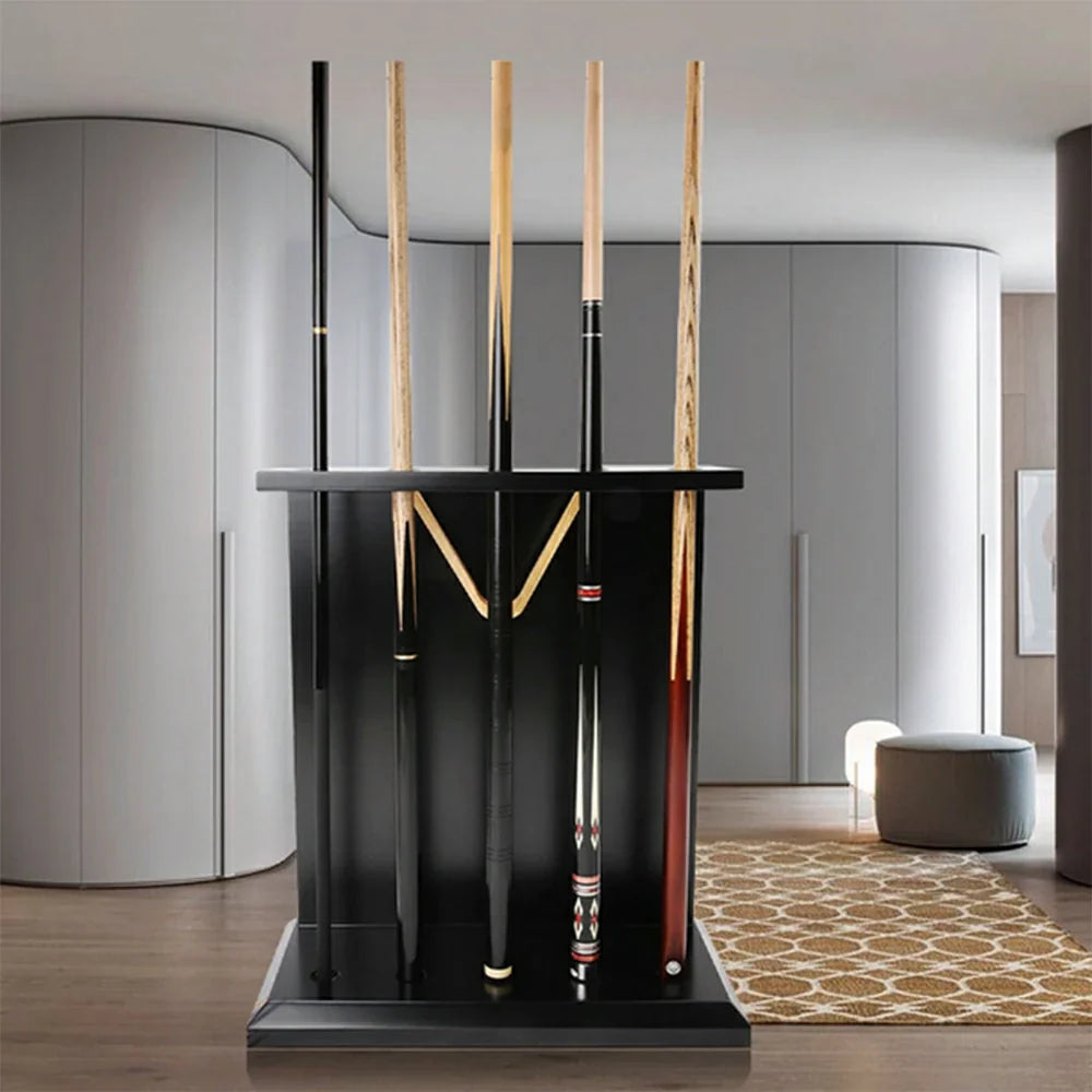 ARIX 5-Hole Wooden Cue Rack Free-Standing Durable Lacquered Finish Space-Saving Design for Billiard Sticks