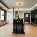 ARIX 5-Hole Wooden Cue Rack Free-Standing Durable Lacquered Finish Space-Saving Design for Billiard Sticks