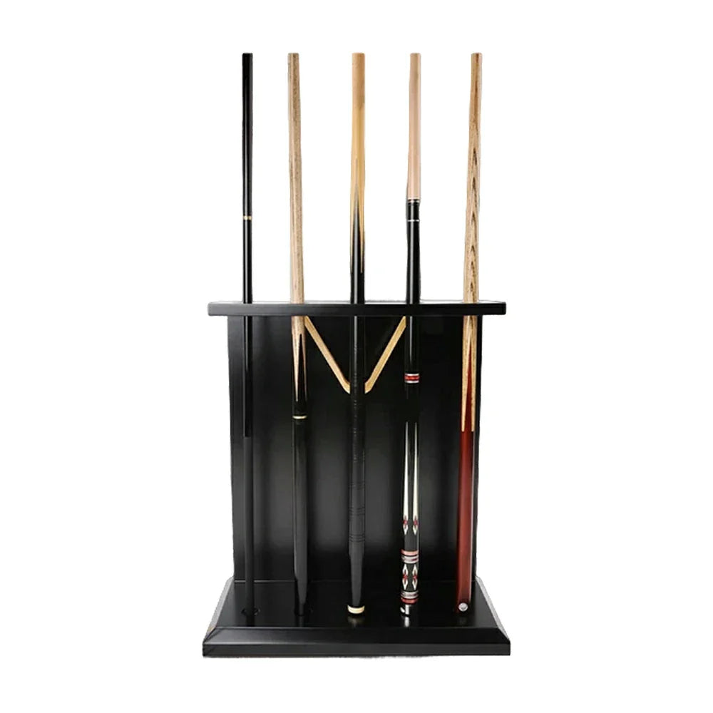 ARIX 5-Hole Wooden Cue Rack Free-Standing Durable Lacquered Finish Space-Saving Design for Billiard Sticks