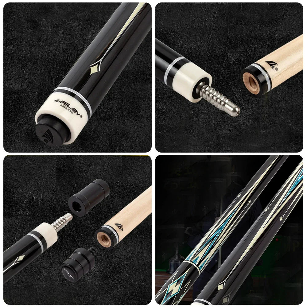 RILEY Billiard Split, Cue 12.75mm - Maple Stick Finish, Smooth 1/2 Tip, Control Canadian Precision Handcrafted Shaft, 147cm