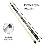 RILEY Billiard Split, Cue 12.75mm - Maple Stick Finish, Smooth 1/2 Tip, Control Canadian Precision Handcrafted Shaft, 147cm
