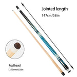 RILEY Billiard Shaft, 1/2 Maple Split, Leather Canadian Bumper Cue Rubber Joint, Quick-Release Stick 12.75mm Tip, - 147cm