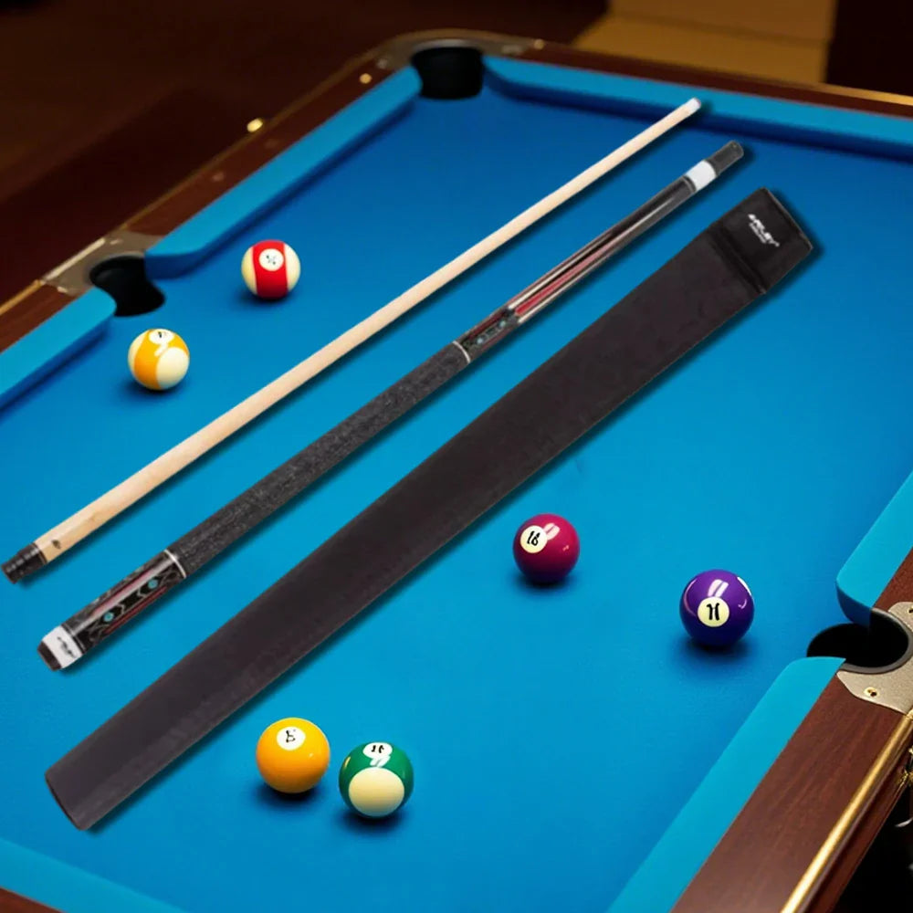 RILEY Billiard Butt Maple Shock-Absorbing Stick Wrap, 12.75mm Anti-Slip 1/2 Grip Tip, Canadian Shaft, Split, Linen - Cue 147cm