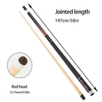 RILEY Billiard Butt Maple Shock-Absorbing Stick Wrap, 12.75mm Anti-Slip 1/2 Grip Tip, Canadian Shaft, Split, Linen - Cue 147cm