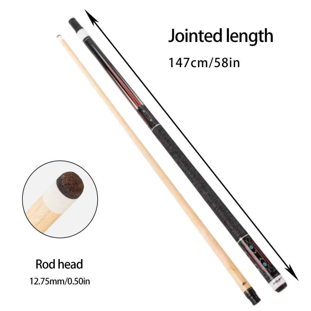RILEY Billiard Butt Maple Shock-Absorbing Stick Wrap, 12.75mm Anti-Slip 1/2 Grip Tip, Canadian Shaft, Split, Linen - Cue 147cm