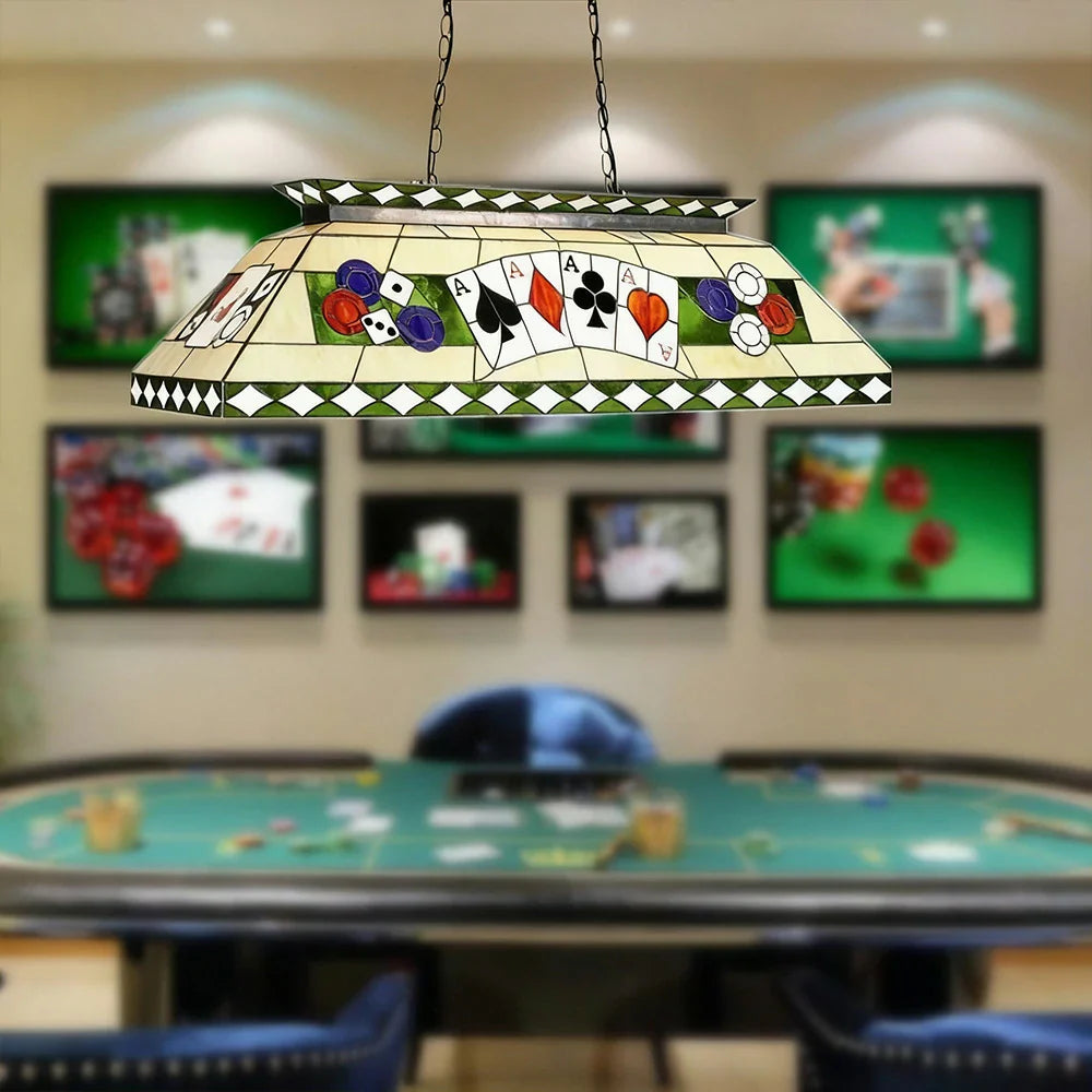 ARIX Tiffany Design, LED Table Glass Handmade Frame, Style Bulbs Stained Iron with Pool E27 120cm Light, Included