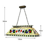 ARIX Tiffany Design, LED Table Glass Handmade Frame, Style Bulbs Stained Iron with Pool E27 120cm Light, Included