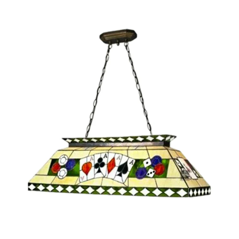 ARIX Tiffany Design, LED Table Glass Handmade Frame, Style Bulbs Stained Iron with Pool E27 120cm Light, Included