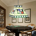ARIX Tiffany LED Style with Iron 45cm Pool Light, Design, Table E27 Glass Bulbs Frame, Handmade Stained Included