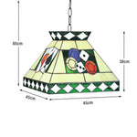 ARIX Tiffany LED Style with Iron 45cm Pool Light, Design, Table E27 Glass Bulbs Frame, Handmade Stained Included