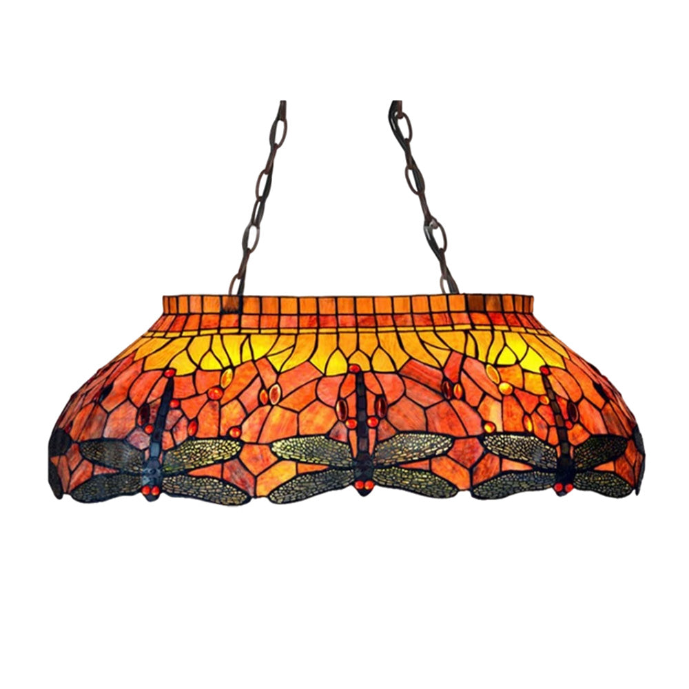 ARIX Billiard E27 - Lighting Vintage - Handmade Fittings, Pool Durable Table Socket, Iron Table Light Glass, Stained Artistic Orange