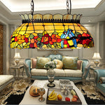 ARIX Billiard Light Fittings, E27 Durable Craft, Iron Glass, Floral Handmade Socket, Design Stained Table Pool Table - Vintage Lighting