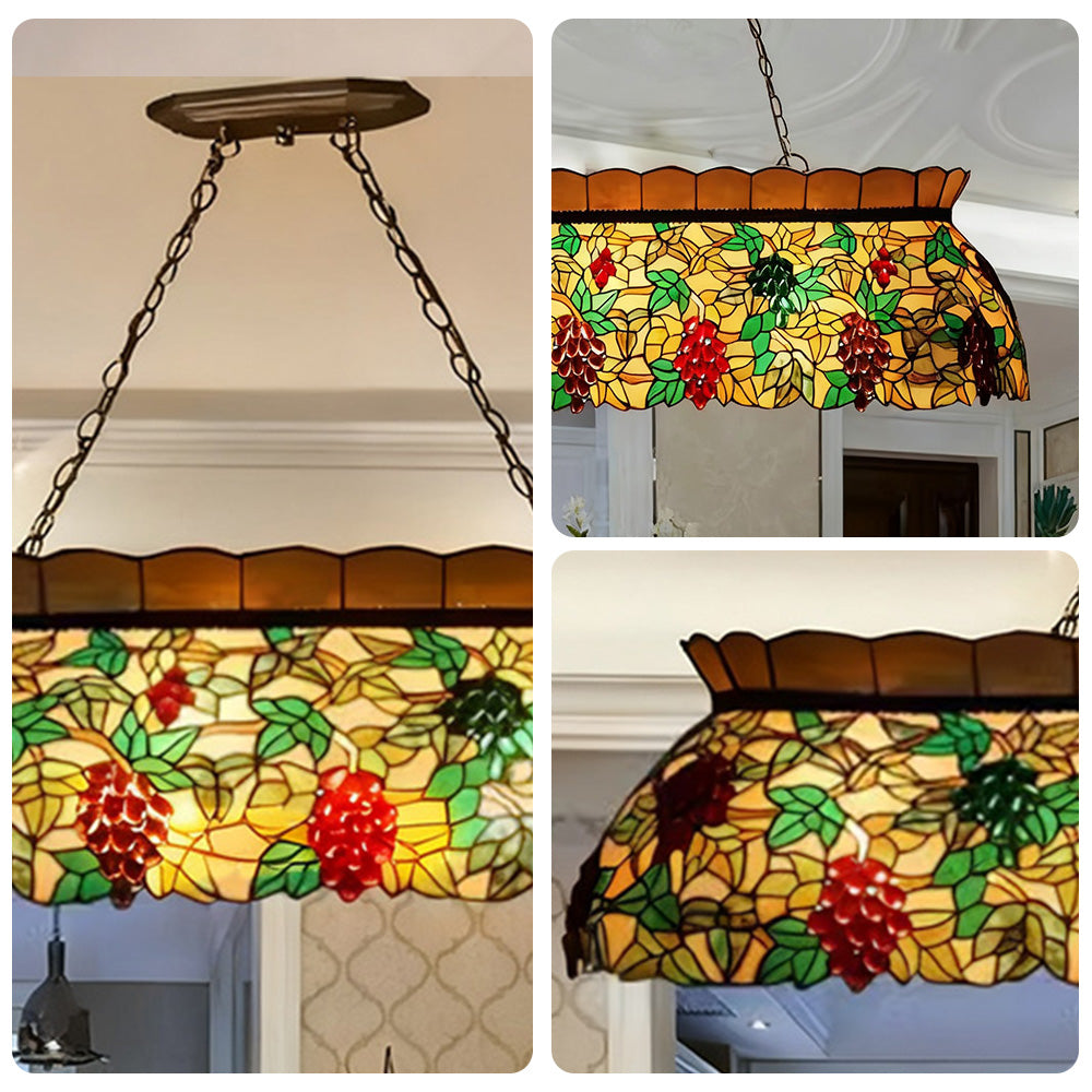 ARIX Billiard Handmade Craft, Durable Light Socket, Fittings, Table Vintage Stained Pool Design - E27 Iron Glass, Fruit Table Lighting