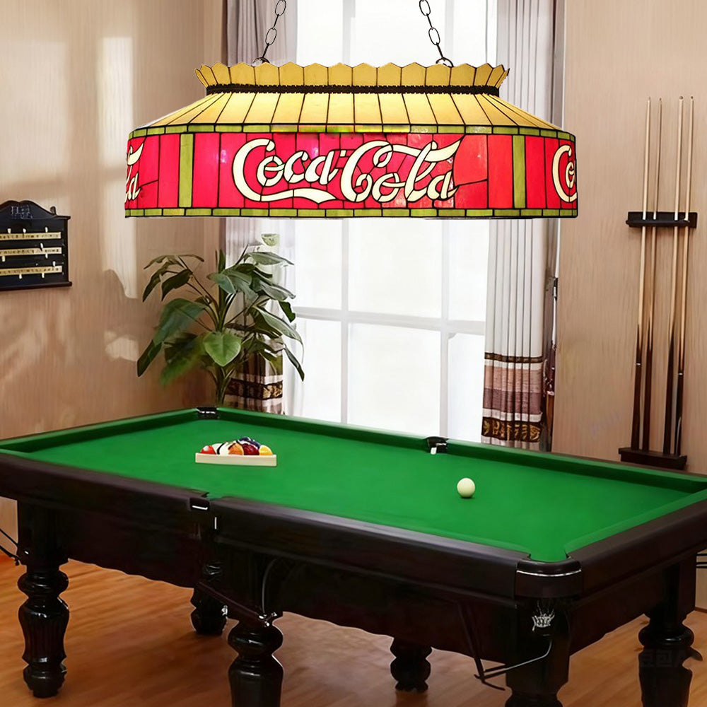 ARIX Billiard Socket, Vintage E27 Light Lighting Glass, Handmade Fittings, Durable Table Stained Iron - Pool Artistic Table Red
