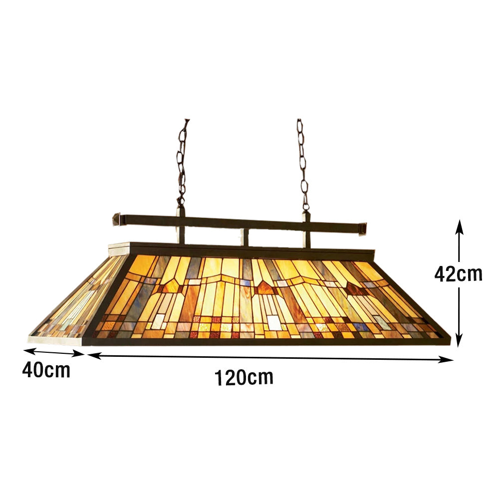 ARIX American Shade, Pool Billiard Handmade Table Craft, E27 Durable Iron Light Vintage Glass Stained Socket, Fittings, Pendant - Long Lighting