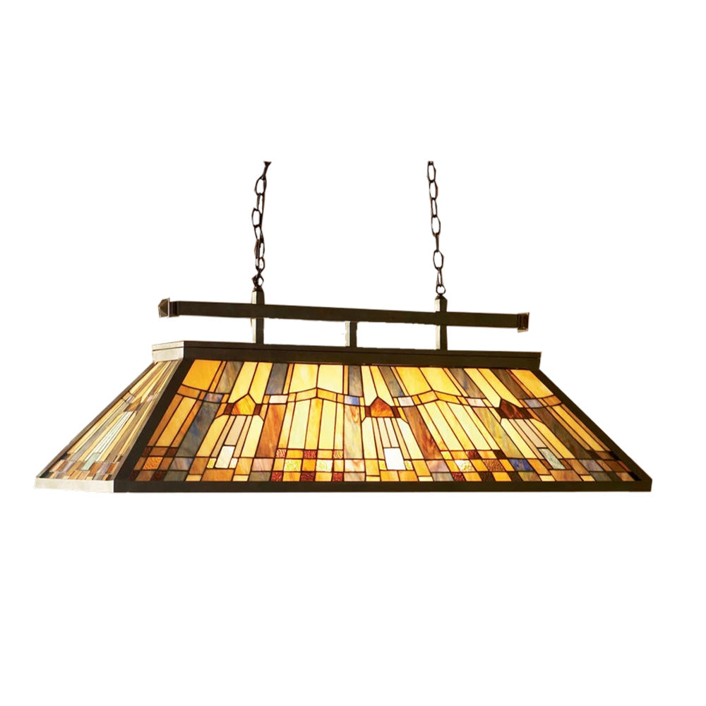 ARIX American Shade, Pool Billiard Handmade Table Craft, E27 Durable Iron Light Vintage Glass Stained Socket, Fittings, Pendant - Long Lighting
