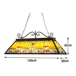 ARIX European - Durable Billiard Iron Long Stained E27 Socket, Table Light Pool Fittings, Shade, Pendant Handmade Craft, Glass Vintage Lighting