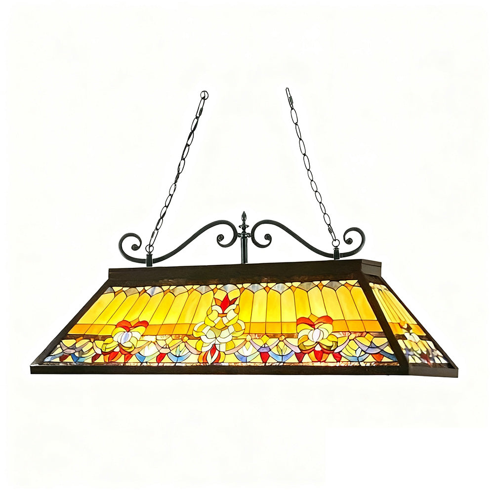ARIX European - Durable Billiard Iron Long Stained E27 Socket, Table Light Pool Fittings, Shade, Pendant Handmade Craft, Glass Vintage Lighting