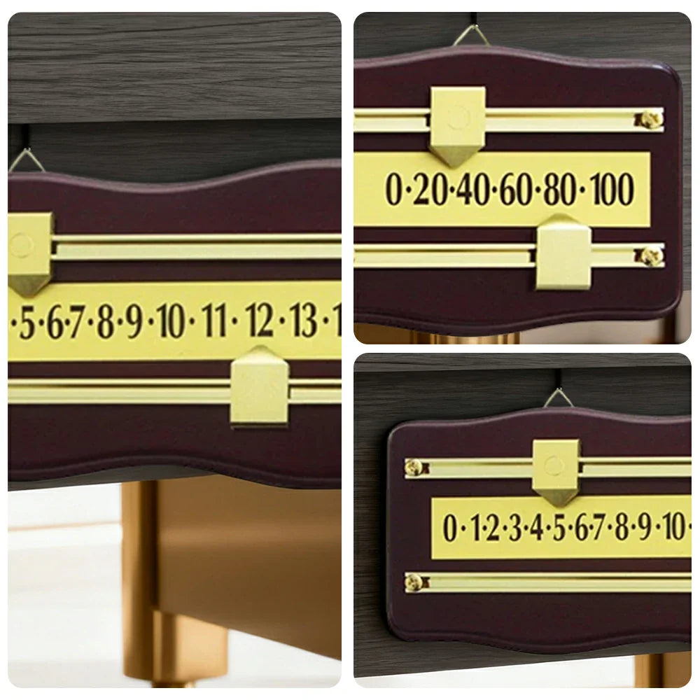 ARIX - Scoreboard Manual 2-Player Wall-Mounted - Scorers Sliding Brass with Wood Mahogany Solid Scoreboard, Snooker Brass & Mahogany