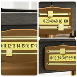 ARIX - Scoreboard Manual 2-Player Wall-Mounted - Scorers Sliding Brass with Wood Mahogany Solid Scoreboard, Snooker Brass & Oak