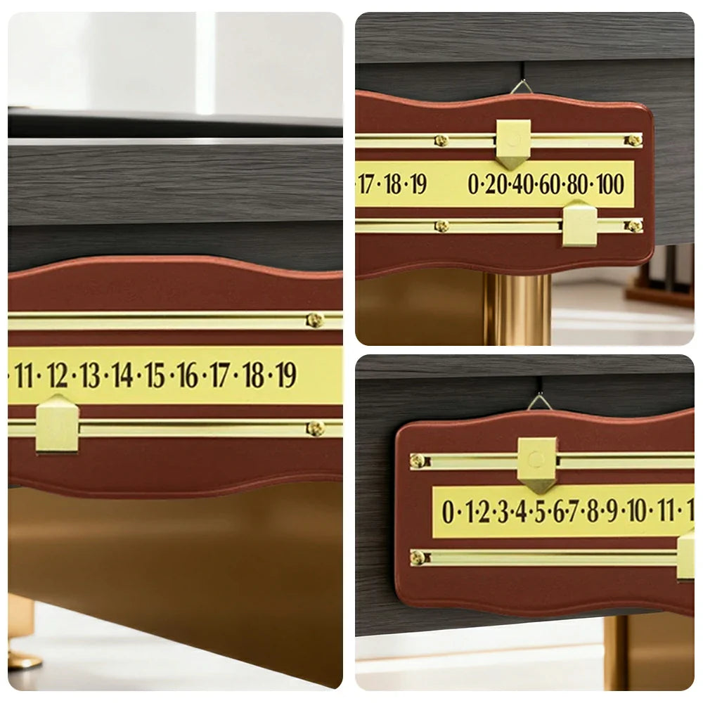 ARIX - Scoreboard Manual 2-Player Wall-Mounted - Scorers Sliding Brass with Wood Mahogany Solid Scoreboard, Snooker Brass & Walnut