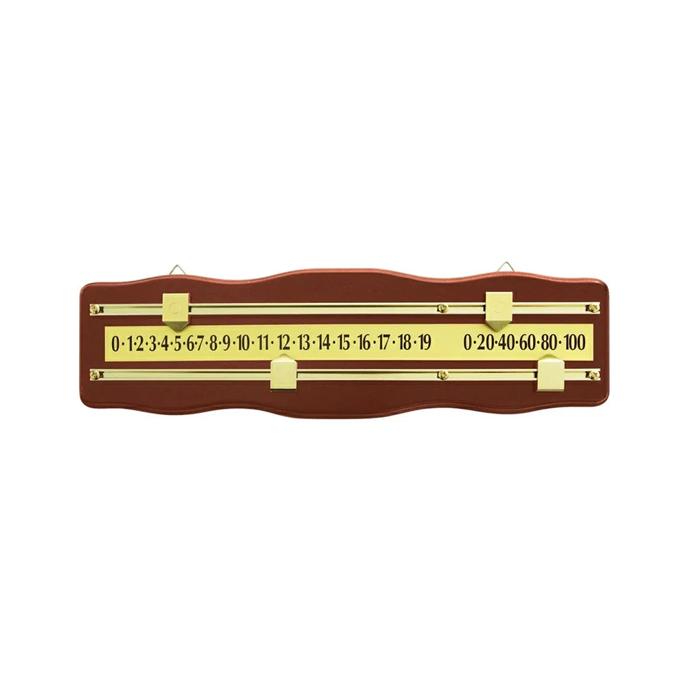 ARIX - Scoreboard Manual 2-Player Wall-Mounted - Scorers Sliding Brass with Wood Mahogany Solid Scoreboard, Snooker Brass & Walnut
