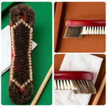 ARIX Table Brush 10.5-inch Horse Hair & Nylon Bristles Dual Design Cleaning Ergonomic Wooden Natural Handle with Length Finish