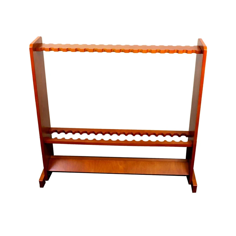 ARIX - Design Holder Dual-Tier and Finish Smooth with Stand Wood Solid Rack, Storage 36-Cue Rack Cue Floor Tone Oak