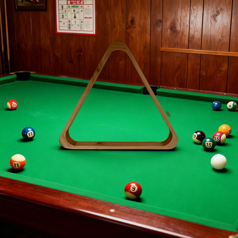 ARIX - Sets 15-Ball & 10-Ball for Triangle Pool Multi-Size Rack, Triangle Wood Solid Finish Wood Natural